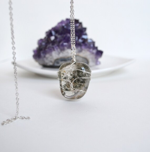 Garden Quartz Necklace Healing Stones Lodolite Seer by LOVEnLAVISH