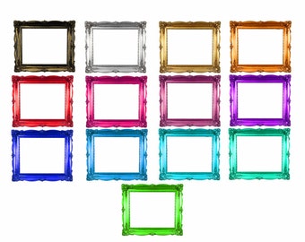 Clip art frames. Digital picture frames, digital frame clip art, 13 antique frames includes gold digital frame