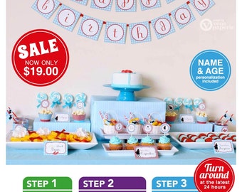 Wizard Of Oz Dorothy Birthday Party Package Personalized FULL Collection Set - PRINTABLE DIY - PS805CA1x