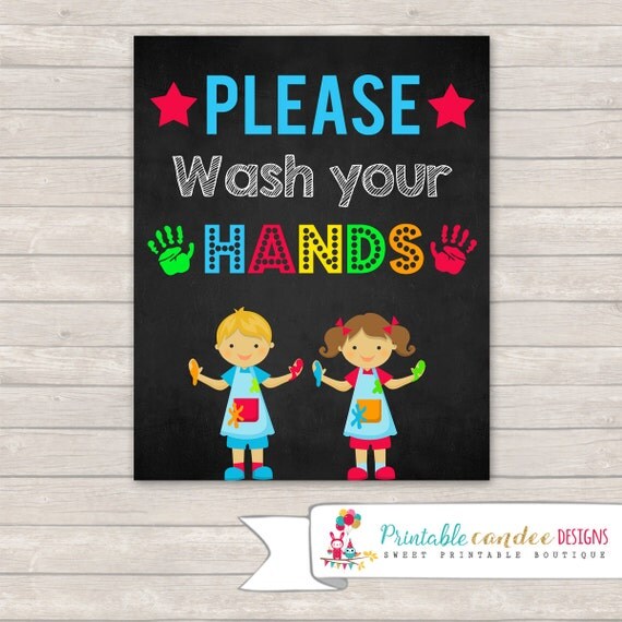 Wash Your Hands Sign Teacher Classroom Sign Printable