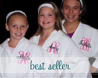Monogram Girls Robe, Spa Party Favor, Sleepover Gift, Birthday Favor, Flower Girl