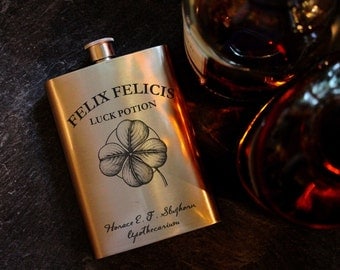 Liquid Luck - Felix Felicis - Harry Potter Inspired - Magic - Wiards - Spells - Potions - Hip Flask