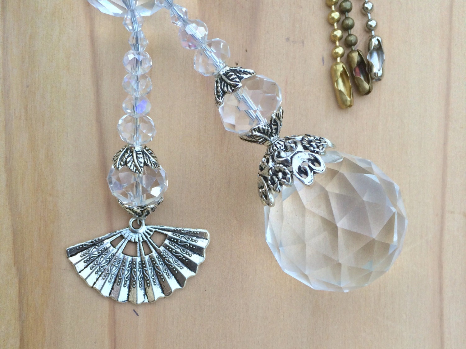 Ceiling fan pull chains crystal light pull set ball chain