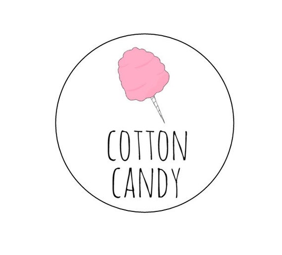 Cotton Candy Stickers Circus Birthday Cotton Candy Labels Party
