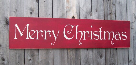 large rustic Merry Christmas sign primitive sign