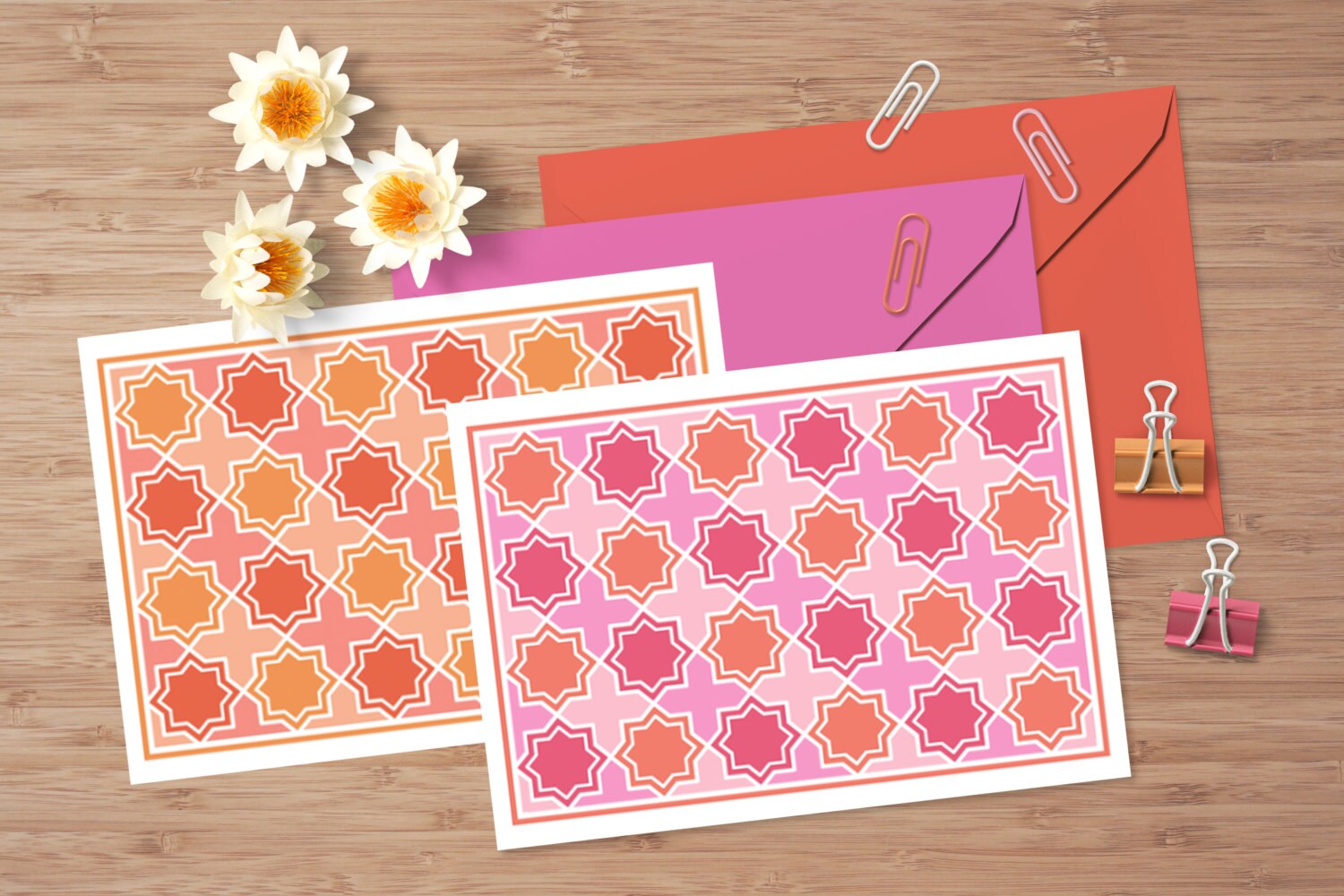 Printable Greeting Cards // TWO Blank Cards with Geometric
