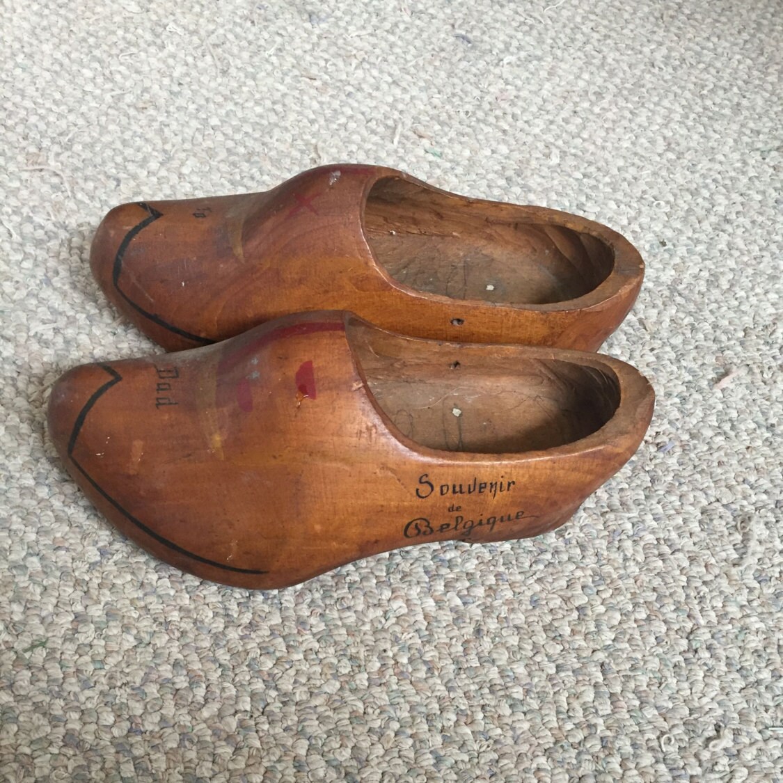 Vintage Wooden Danish Shoes VERVIERS WWII World War II