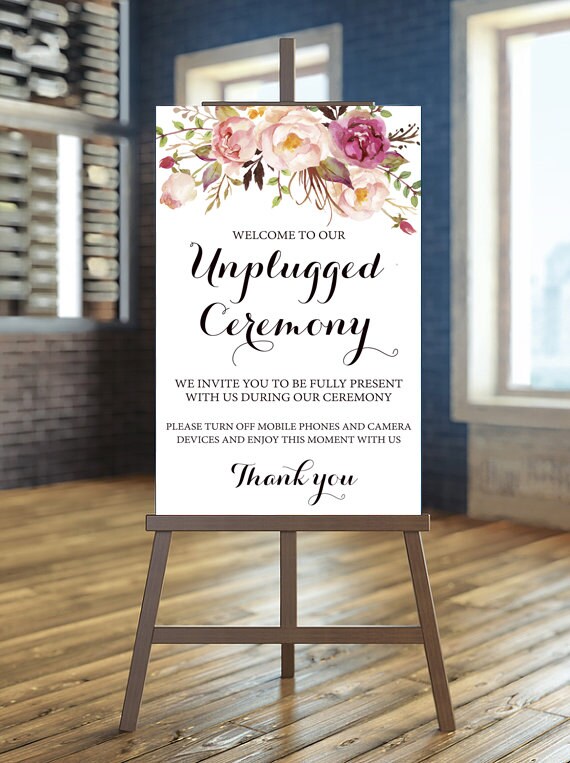 unplugged wedding sign free