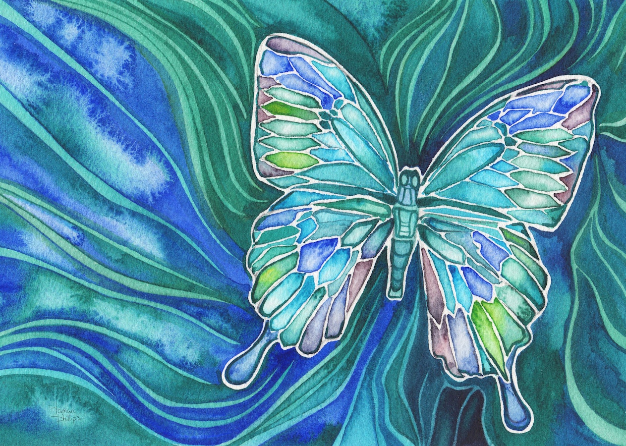 Бабочка рисунок акварелью