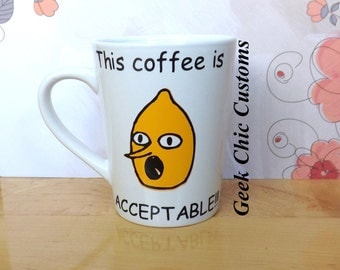 Adventure Time Lemongrab Coffee Cup Tea Mug, Lemon Grab Funny Coffee Mug, Jake the Dog Finn the Human Marceline Princess Bubblegum Nerd Geek
