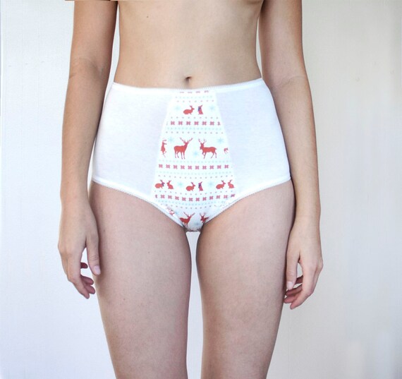 High Waisted Panties. Christmas Panties. Gifts for Her. Cotton
