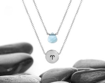 Zodiac Necklace, Aries Jewelry, Aries, Zodiac Jewelry, Aries Pendant, Birthday Gift, Aries Charm, Zodiac Sign Necklace, Aries Sign, n250A