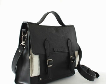 BLACK LEATHER BRIEFCASE/Business bag/Mens briefcase/Customized bag/Gifts for him/Leather work bag/Bags and purses/Laptop bag/Gifts for her