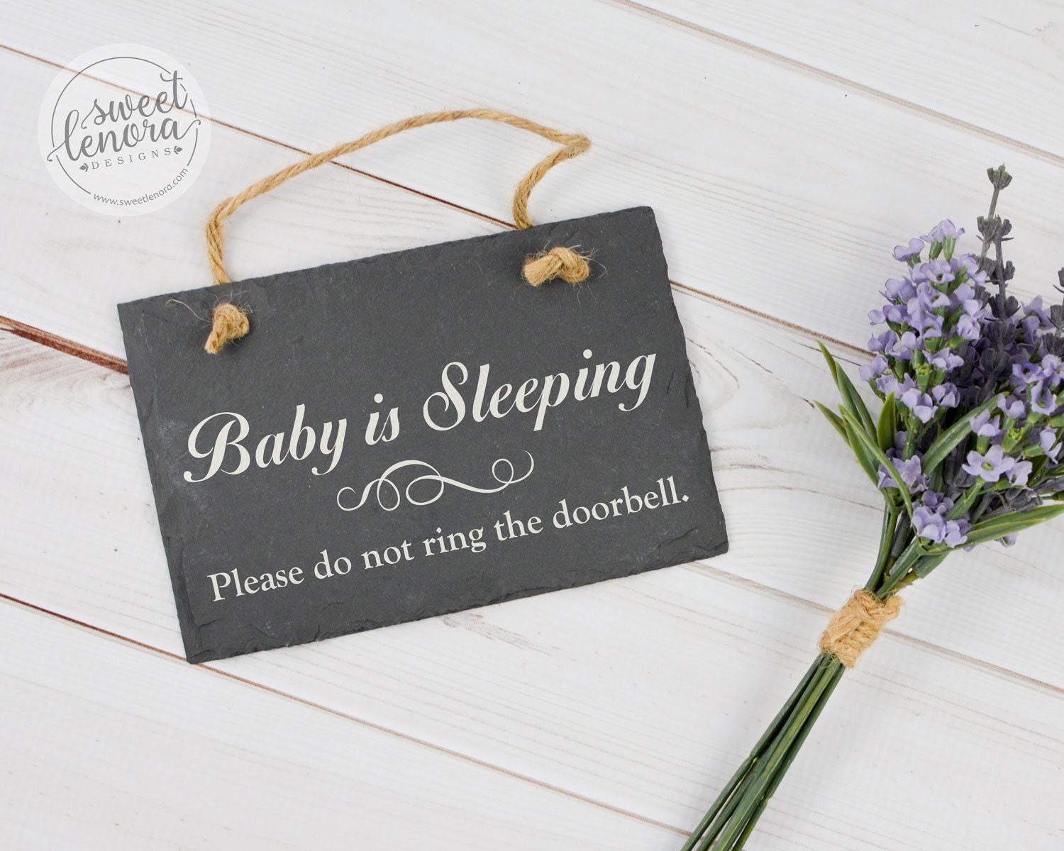 Baby is Sleeping Please Do Not Ring the Doorbell Slate Sign