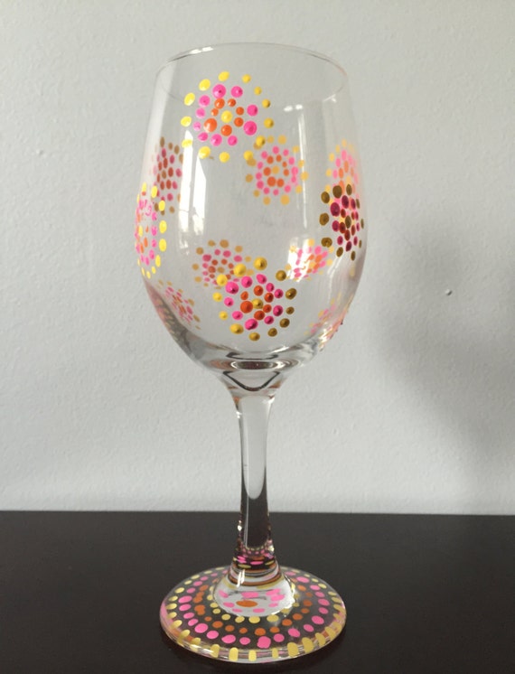 Polka Dot Wine Glass