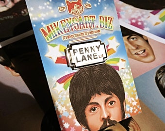 PENNY LANE enamel pin badge liverpool beatles mccartney lennon harrison starr street sign