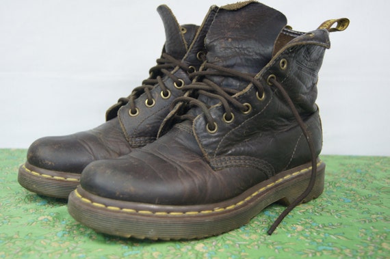 Vintage Doc Marten Brown Boots Eight-Hole Docs Size 5 UK