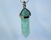 Green Fluorite, Pendant, Gemstone, Point, Crystal Necklace, jewelry, necklace, crystal, jewelry necklace, pendant necklace, crystal pendant