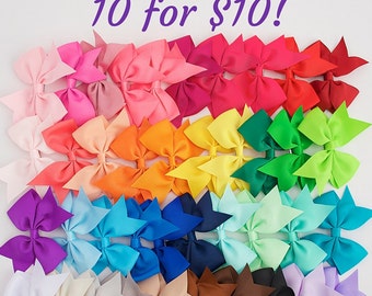 Little girl bows 3.5 hair bow clips, easter gift girl, girls bows, hair bows, bows for girls, lot of bows, cheap bows, dollar bows, toddler