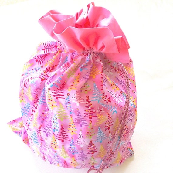 santa sack large drawstring bag handmade pink christmas santa sack large drawstring bag handmade pink christmas