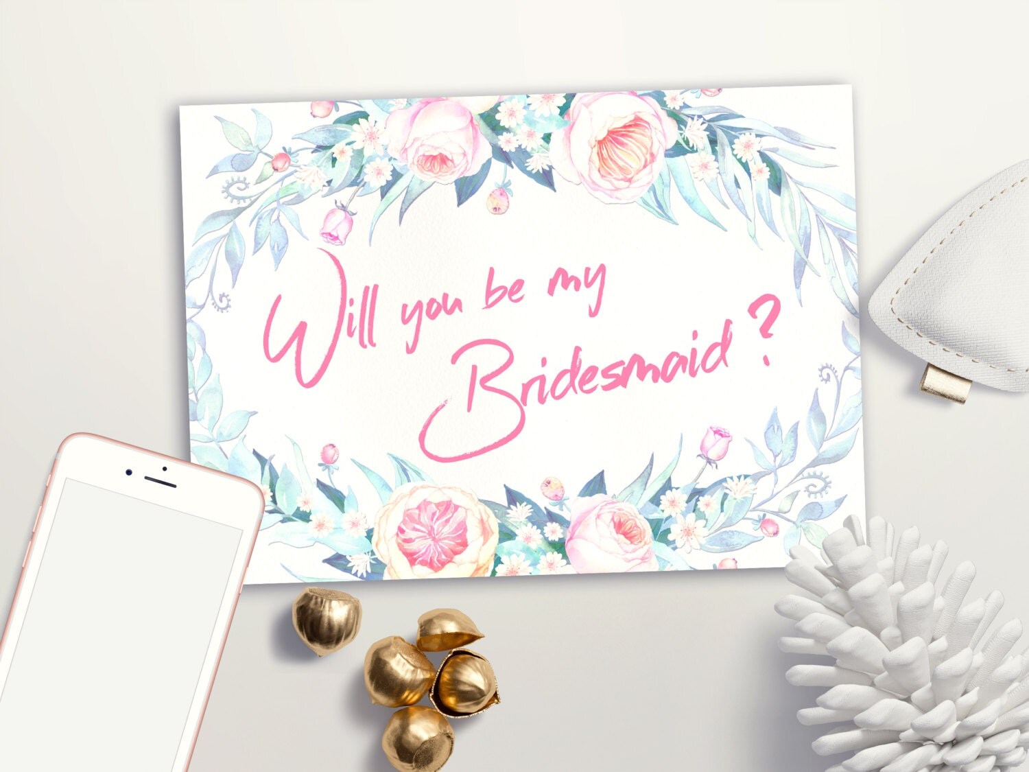 Bridesmaid card Printable Maid of Honor &amp; Matron of Honor