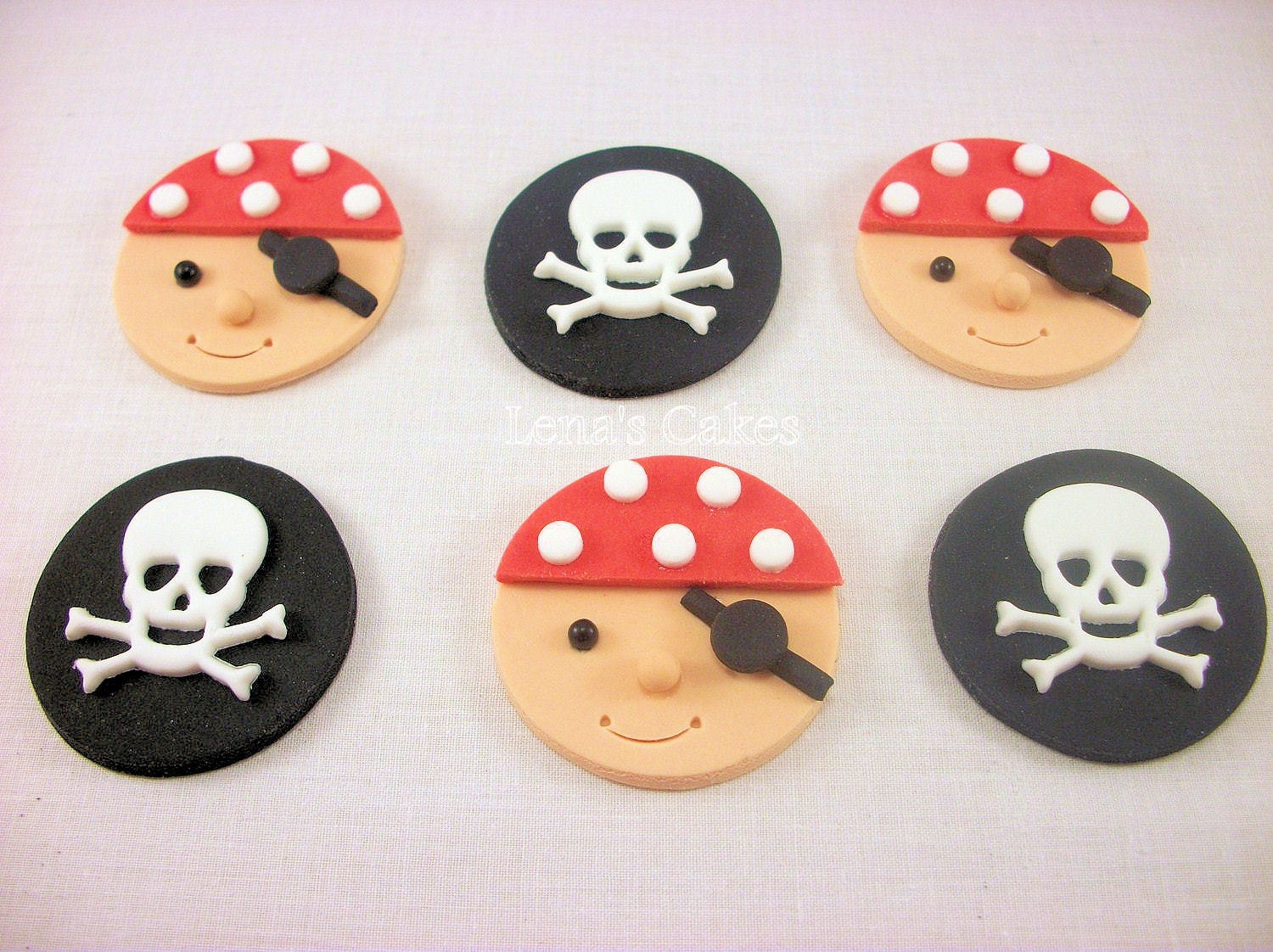 Pirate Cupcake Fondant Toppers Skull And Crossbones Toppers