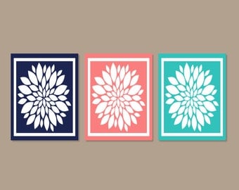 Coral Colored Wall Decor dandelion wall art coral navy gray bedroom pictures canvas or Coral Colored Wall Decor dandelion wall art coral navy gray bedroom pictures canvas or