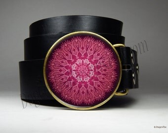Belt Buckle Fuchia Pink Purple Mandala Belt Buckle Womens Belt Buckle Womens Clothing Accessories Bridesmaid Gift