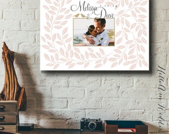 Wedding guest book alternative - Wedding guest book canvas - Guest book alternative -Wedding keepsake - Established date - Gift for bride