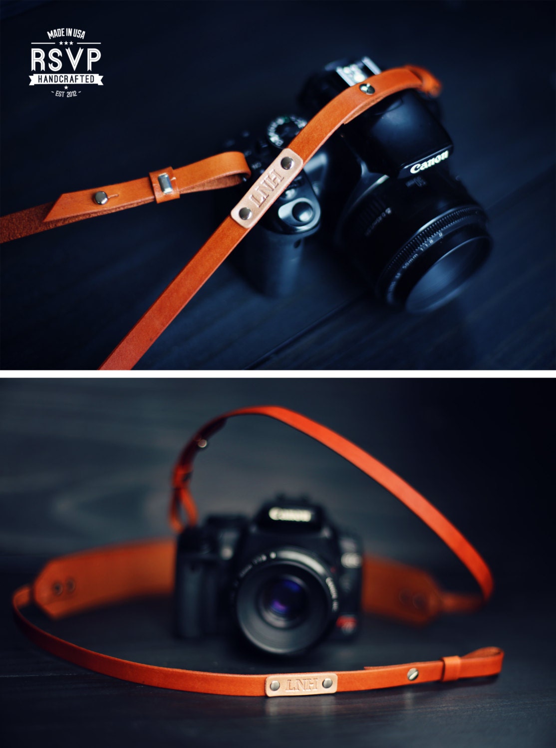 Custom Leather Camera Strap Skinny Thin Camera Strap