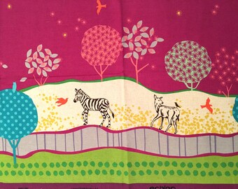 Echino Grassy Plain Plum Magenta 48" Remnant (A) - DESTASH sale - Kokka Etsuko Furuya Fabric