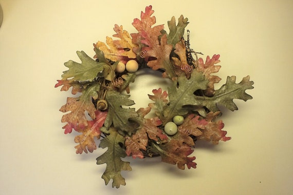 Fall Wreath with Curled Copper Wire Accents