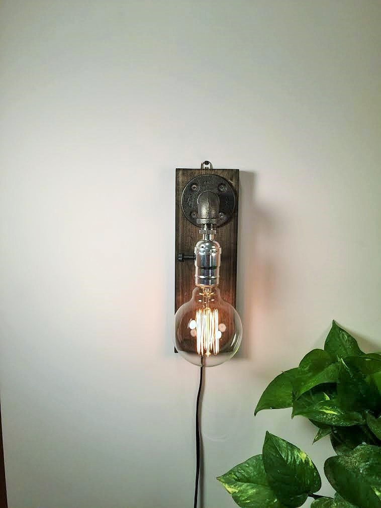 Plug in Wall Sconce Lamp/Rustic decor/Sconce lamp/Industrial Lighting/Steampunk light ...