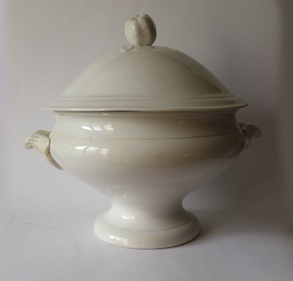 French antique tureen. white/cream by LaBonneVie72 on Etsy