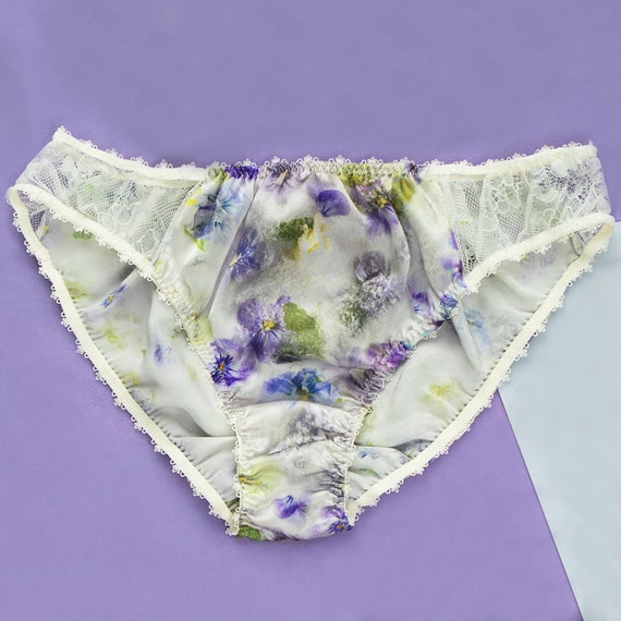 Items Similar To Floral Knicker Silk Brief Silky Panties Satin Knickers Silk Pantie 7400