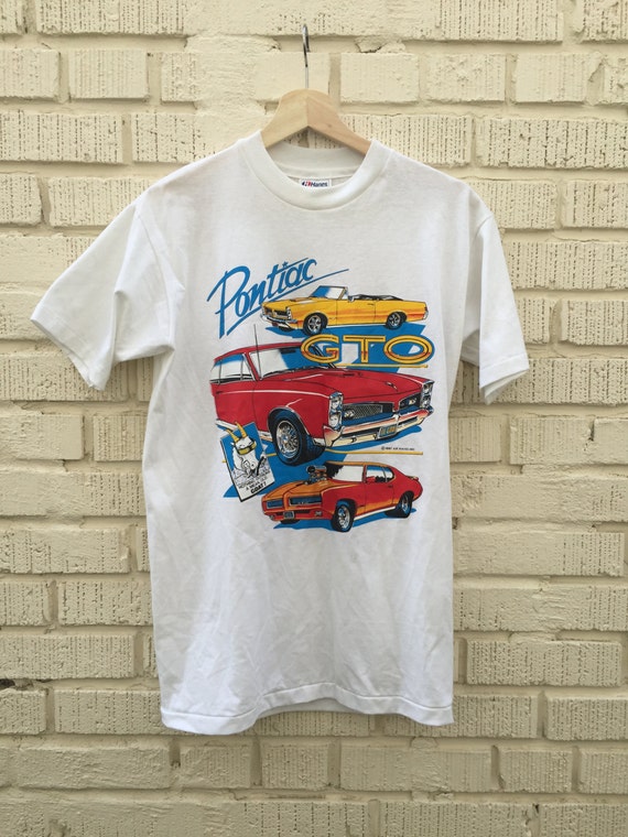 80s Old Goat Pontiac T Shirt. 1980s White Muscle Car TShirt.