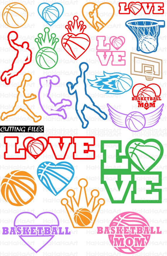 Download Outline Basketball Color Monogram Cutting Files Svg Png Jpg