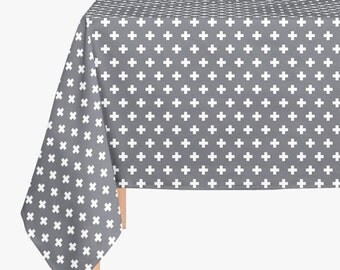 45 colors Swiss Cross Tablecloth, Modern Tablecloth, Canvas Tablecloth, Scandinavian Tablecloth, Minimalist Tablecloth, Swiss Cross Decor