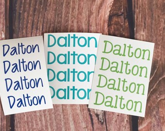 Name Decal/ /Vinyl Name Label//Vinyl Name Sticker Sheet//Name Decal Sheet//Custom Vinyl Name Labels//Custom Name Stickers//Back to School