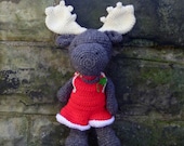Christmas Moose - Crochet Amigurumi Stuffed Animal/Doll