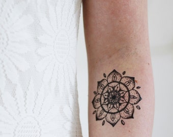 Mandala temporary tattoo / bohemian temporary tattoo / boho temporary tattoo / mandala gift / mandala fake tattoo / boho gift idea / mandala