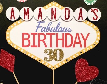 Las Vegas Cake Topper | Vegas Theme Decor | Casino Theme | Vegas Birthday Cake