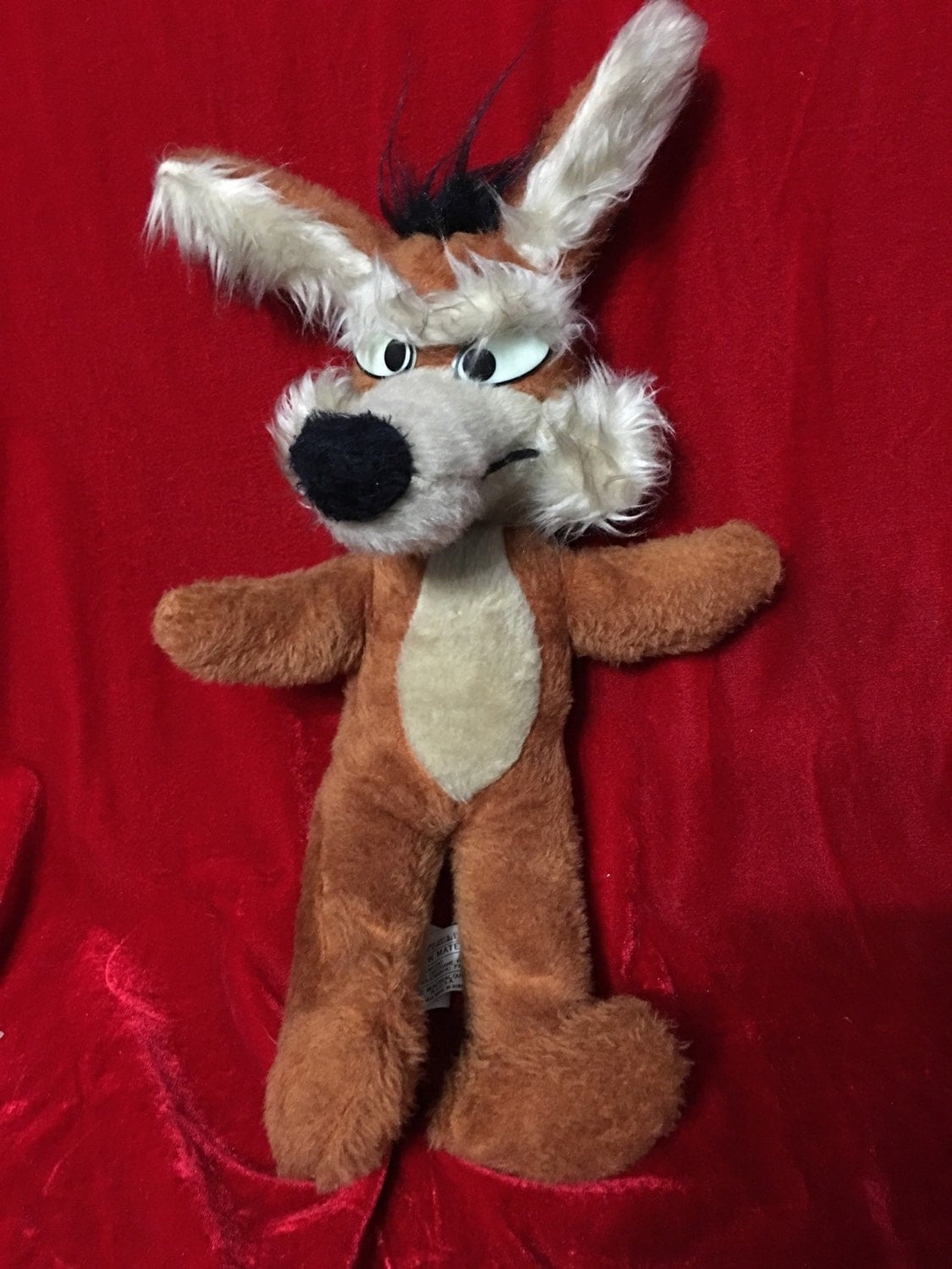Vintage 70's Wile E Coyote Plush Toy By Warner Bros