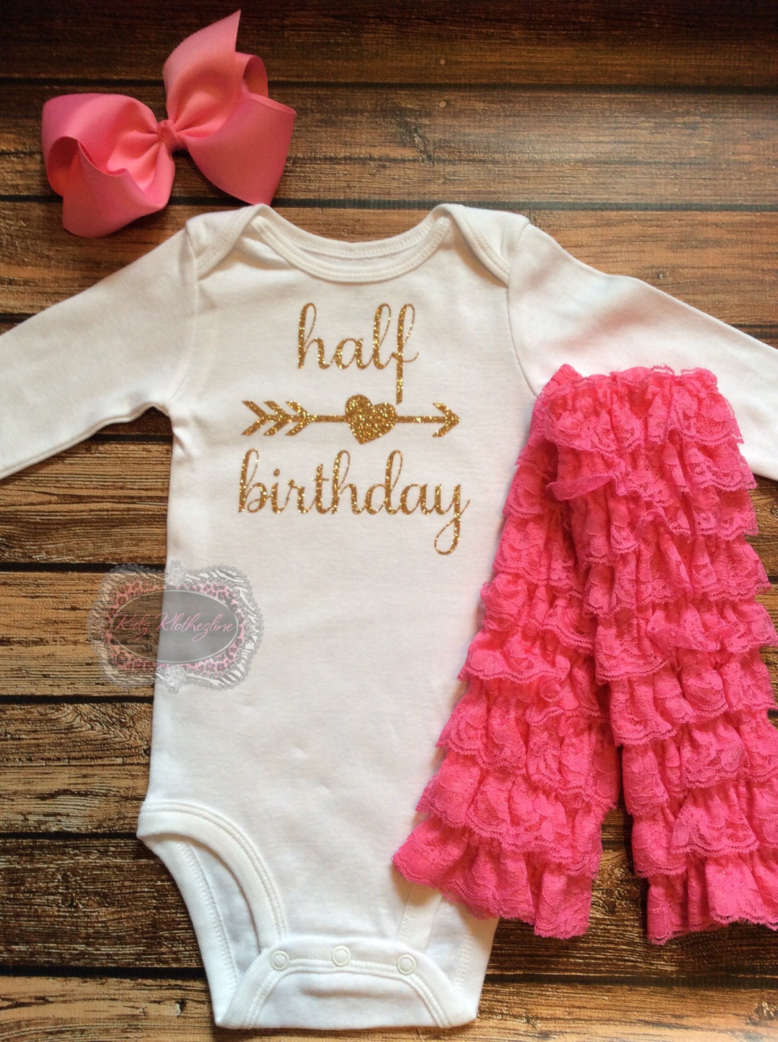 Half Birthday Onesie Outfit 1/2 Birthday Onesie Set