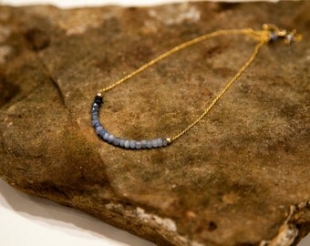 Handmade Ombré Sapphire Necklace, Shaded Sapphire Necklace, Semptember Birthstone Jewelry