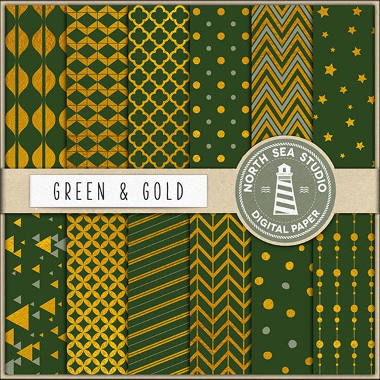 Gold Digital Paper Pack Gold Paper Printable by NorthSeaStudio