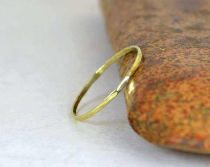 Green Gold Ring, 14k Green Gold Ring, Minimal Gold Ring, Super Thin Gold Ring, Solid Gold Ring, 14k Gold Ring, Real Gold Ring, Gold Ring