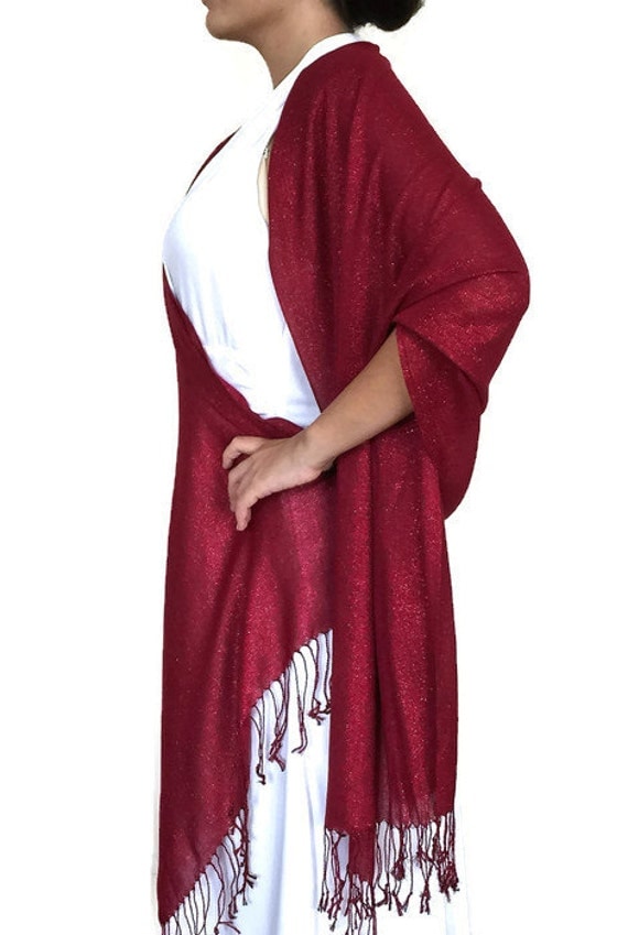 burgundy bridesmaid shawl