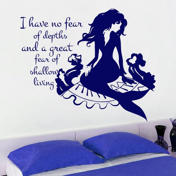 Quotes Wall Decals Vinyl Decal Mermaid Sticker by CozyDecal