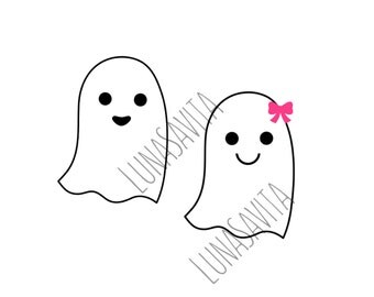 Ghosts SVG, DXF Files for Cricut Design Space, Silhouette Studio, Die Cut, Instant Download of svg, dxf, & jpg, Ghost Girl, Ghost Boy